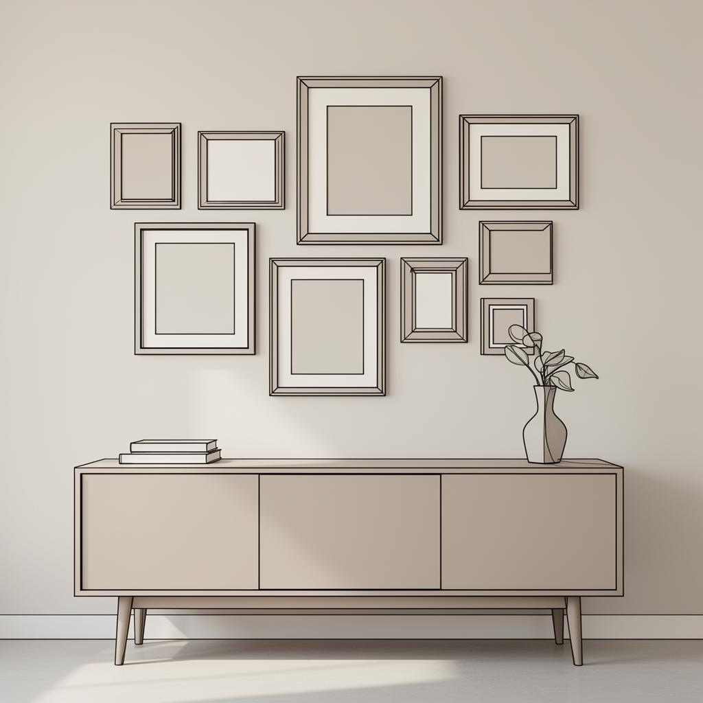 Gallerivæg med mellemstore billeder
