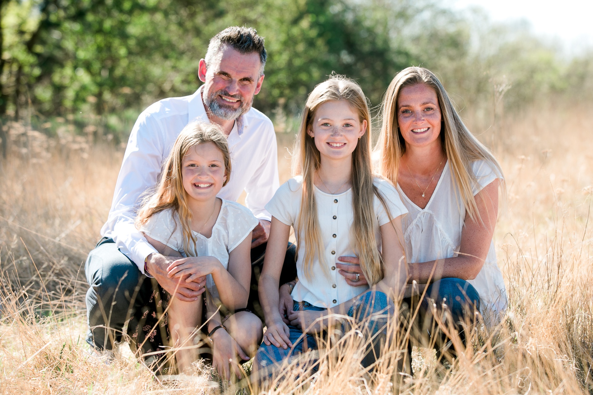 Familie i åbent Nordjysk landskab